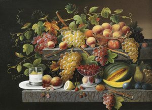 果物の静物 作： Severin Roesen
